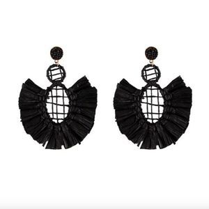 Bohemian Large Statement Drop Earrings - Black